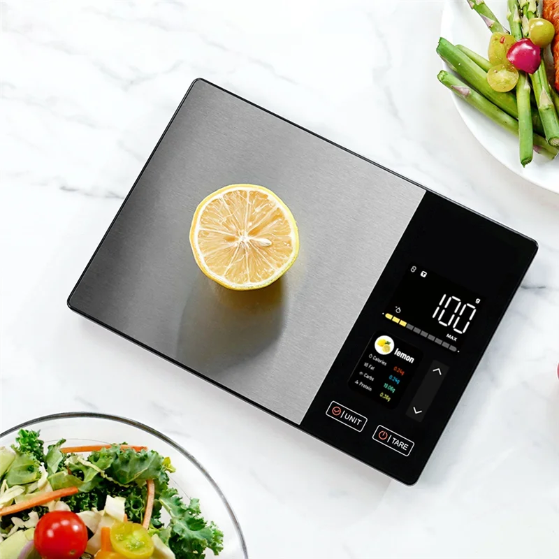 FYBL-Kitchen Scale Stainless Steel For Healthy For Healthy Weight 11LB/5Kg Food Calorie Protein Fat Carbs Nutritional Calculator