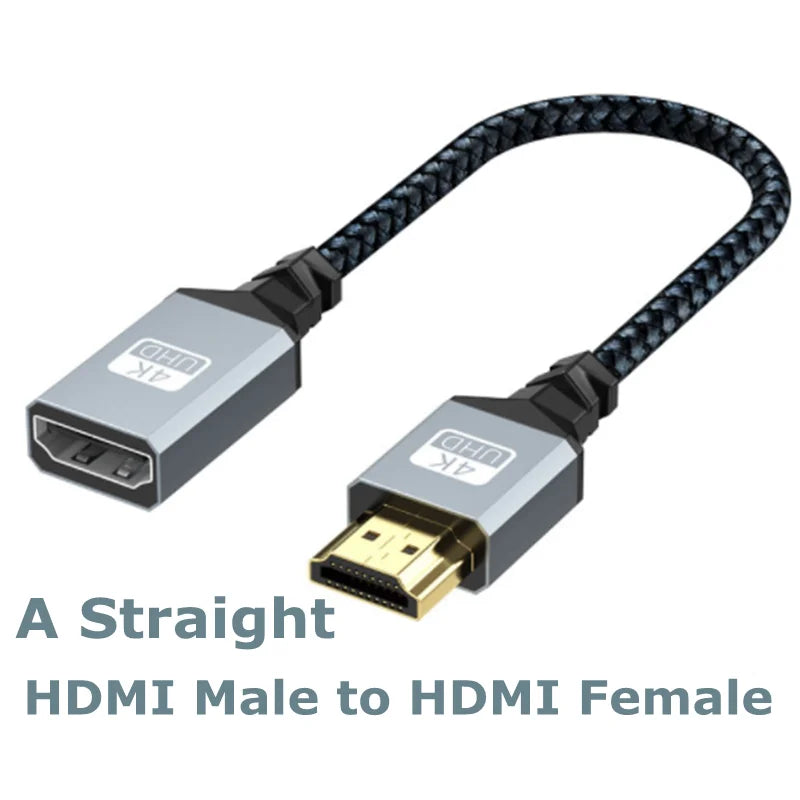 4K60Hz HDMI-Compatible Male To Female Extension Cable Micro/Mini HDMI-Compatible adapter Extender Wire Cord left/right/up/down