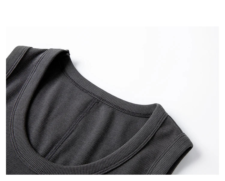 VIMLY Summer Tank Dresses 2026 Woman Simple Gray Cotton Blend Knitted Loose Sleeveless A Line Long Dress Women's Clothing M9852
