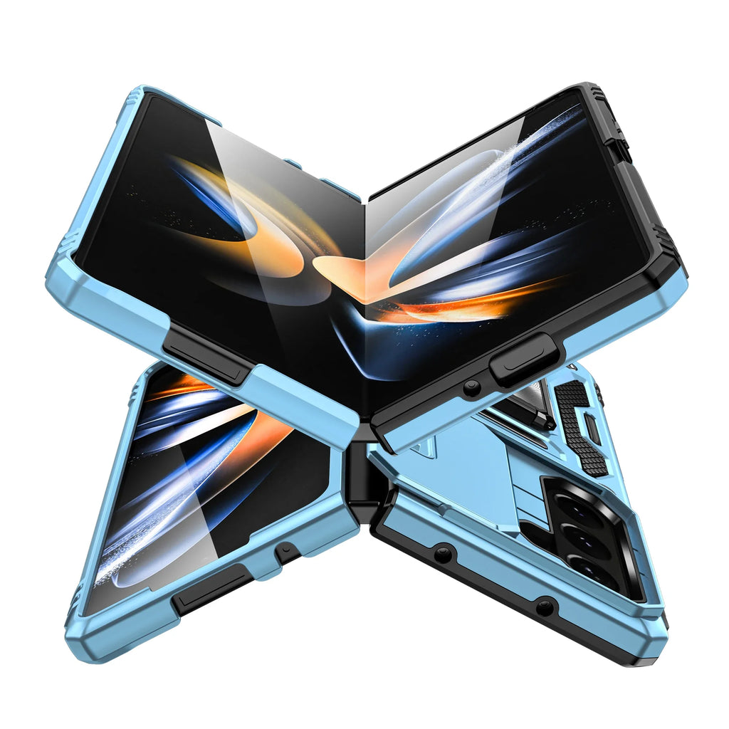 Case For Samsung Galaxy Z Fold 7 5G Z Fold 6 Military Grade Shockproof Heavy Duty Protective Armor Magnetic Kickstand Ring Cover