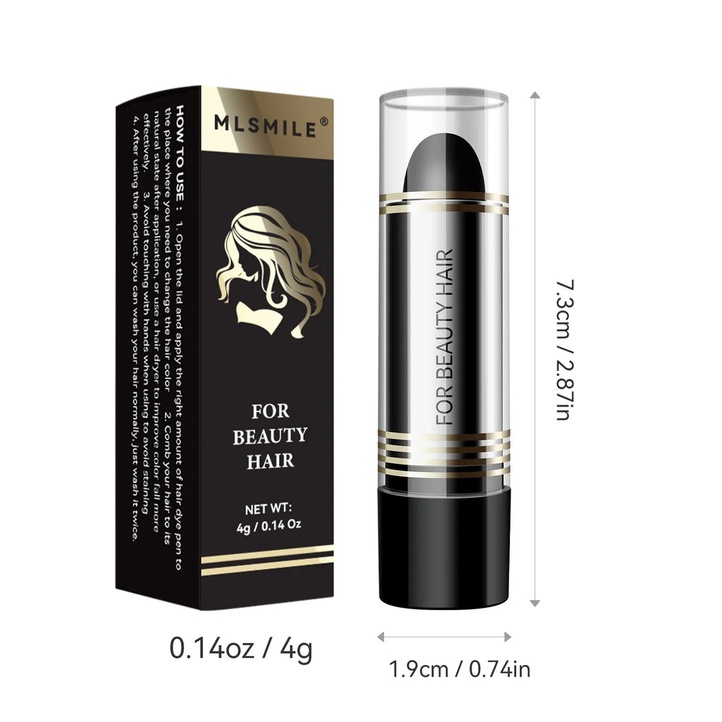 Black Brown Disposable Temporary Hair Dye Pen Lipstick Style White Hair Coverage Hair Coloring Dyeing Chalk Quick Hair Color Dye