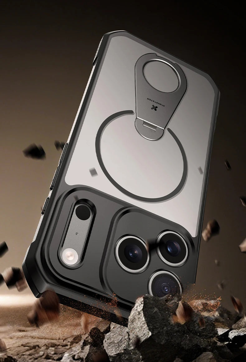 Xundd For iPhone 17 Pro Max 17 Air 17 Pro Magnetic Case with 360° Invisible Stand,PC+TPU Anti-fingerprint Anti-drop Phone Cover