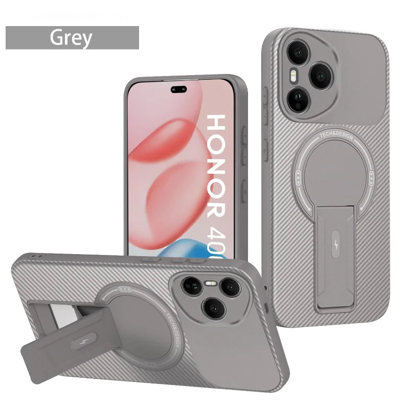 For Magsafe Wireless Charging Hidden Bracket Shockproof Phone Case For Honor 400 Pro X9C X6C X60 Pro Magic 7 Lite Back Cover