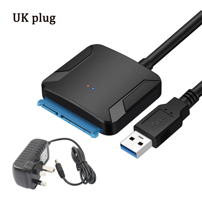 USB 3.0 to SATA Adapter Cable for 3.5/2.5 Inch SSD HDD SATA III Hard Drive Disk Support UASP Compatible with USB 1.1/2.0/3.0