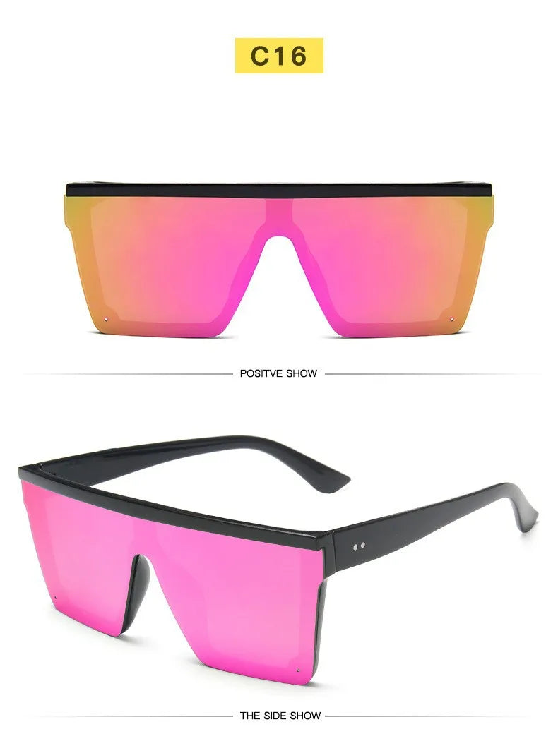 European And American Style Large Frame Integrated Sunglasses Ins Street Shooting Sunscreen Sunglasses For Men And Women 1914
