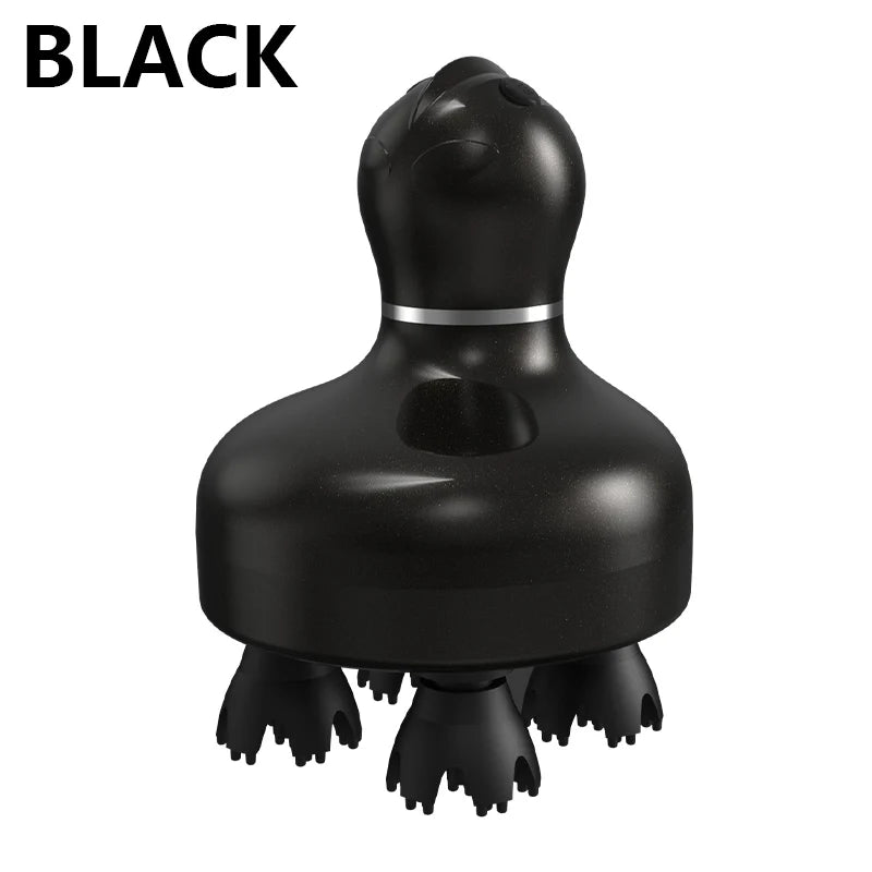 Electric Silicone Scalp Massager Vibration Kneading Head Massager Waterproof Handheld Hair Growth Stimulator Tool