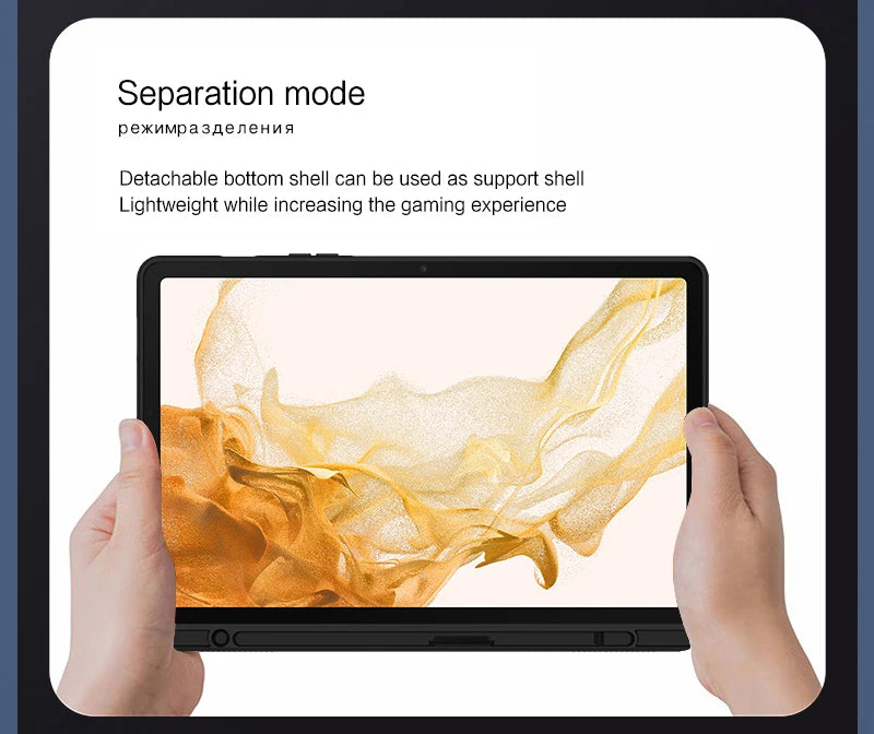 HUWEI Magic Keyboard For Samsung Galaxy Tab S9 S8 S7 Plus FE 12.4" Case Smart Backlit TouchPad Spanish Portuguese Keyboard Cover