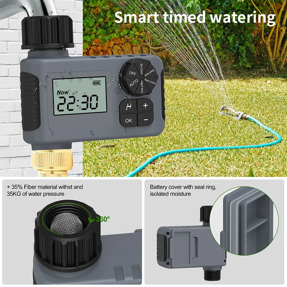 Smart Irrigation Timer Automatic Watering Timer Rain Delay Sprinkler Programmable Irrigation Controller for Outdoor Garden Lawn