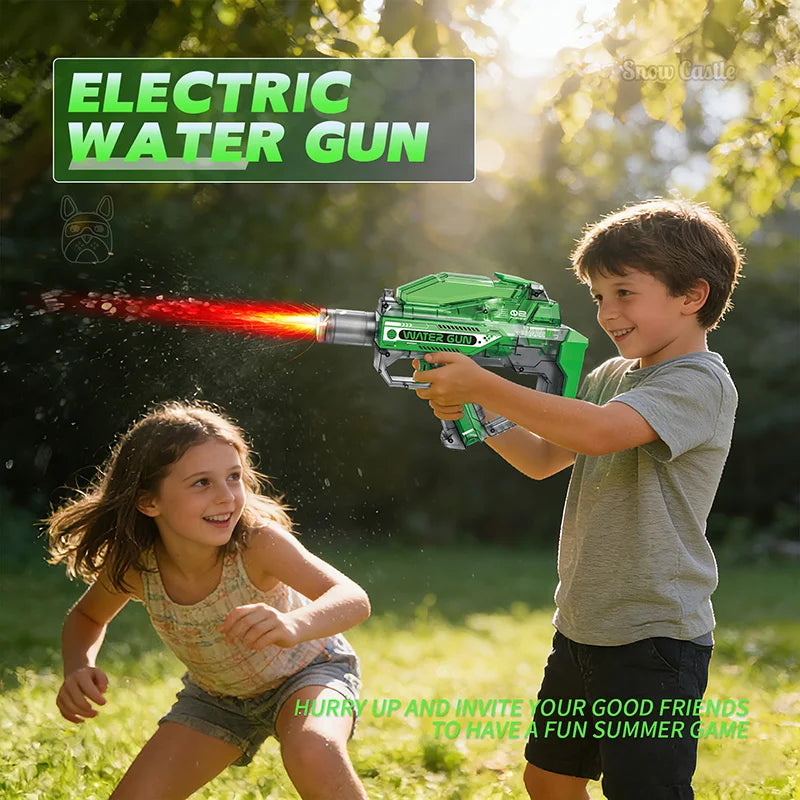 Summer Outdoor Shooting Game Toys for Kids Battery Powered Electric Water Gun Transparent  Children Automatic Water Spray Guns