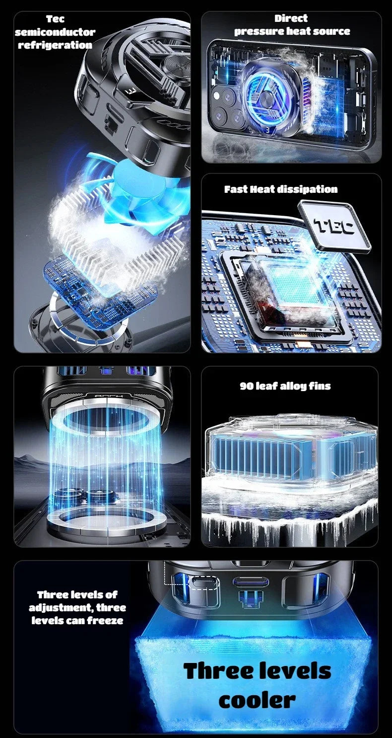 Magnetic Back clip Mobile Phone Cooler Silent Semiconductor Cooling Radiator Phones The Ultimate Summer Cooling Gadget
