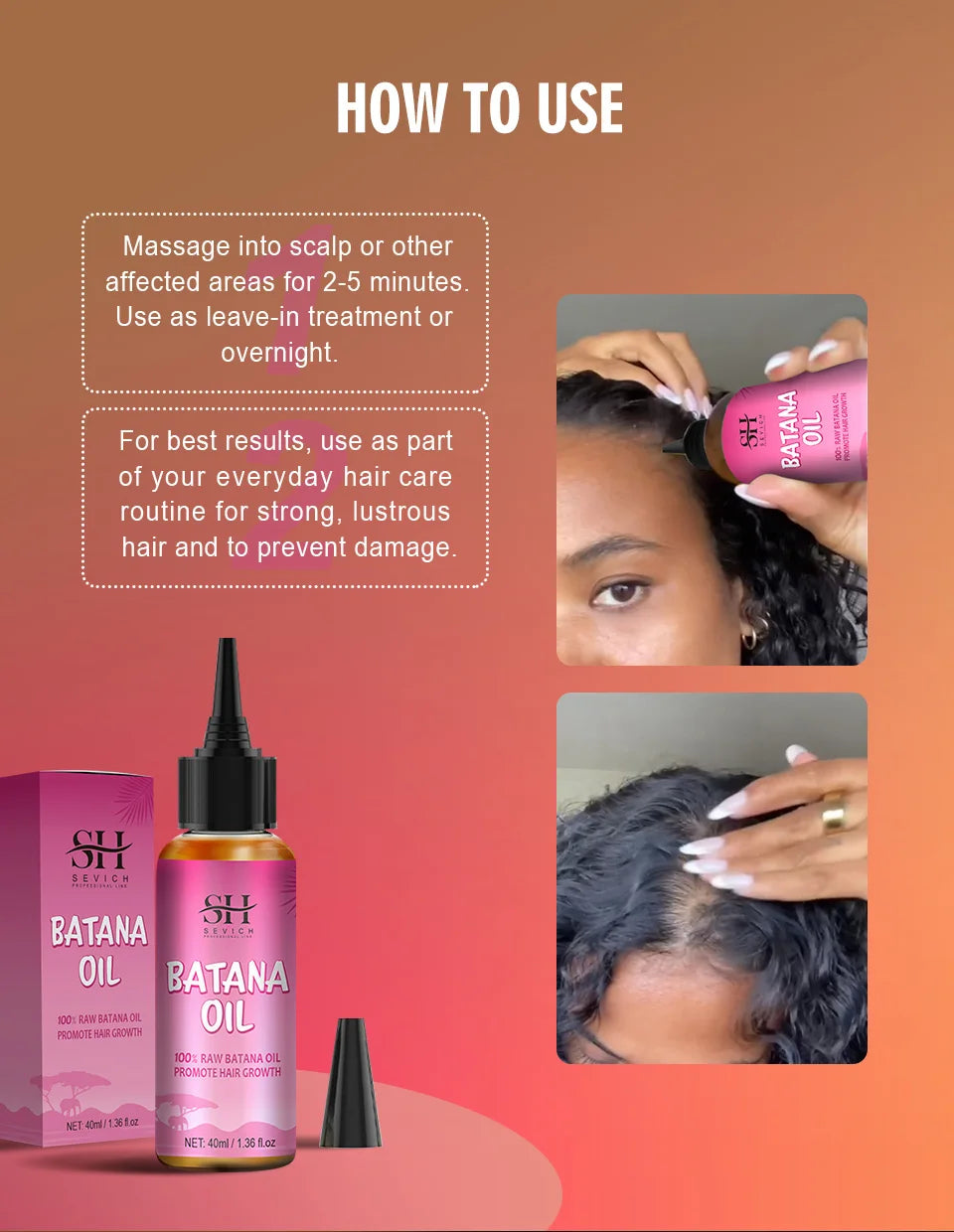 100% Batana Hair Fast Growth Oil Set African Crazy Traction Alopecia Batana Hair Mask Anti Hair Break Hair Regrowth Treatment