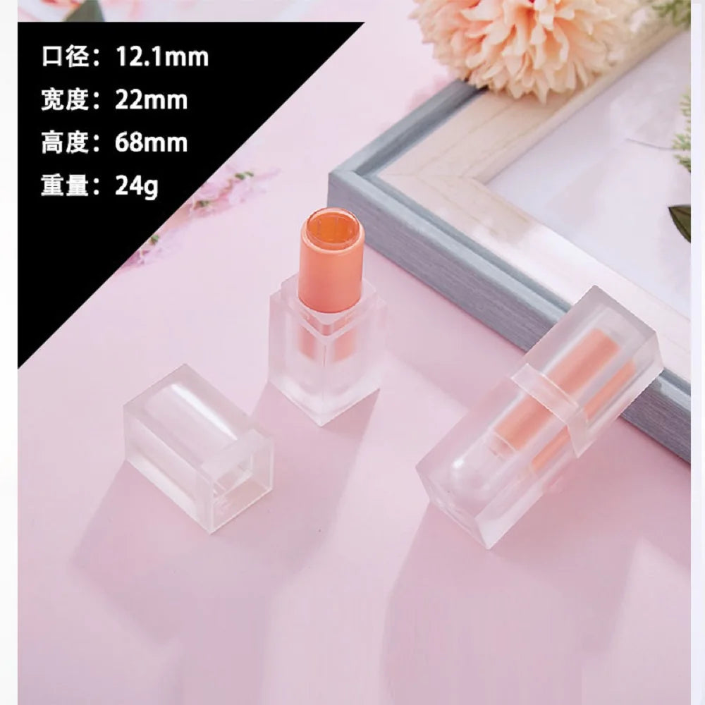 3.6g Empty Mini Square Lip balm Tubes Clear Lip stick Containers Plastic Liquid Lipstick Bottle Cosmetics Packing
