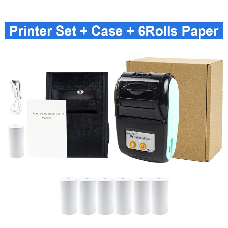 Mini Portable Thermal Printer Bluetooth For Phone Portable Printer Machine For Small Business 58mm Wireless Receipt Impresora