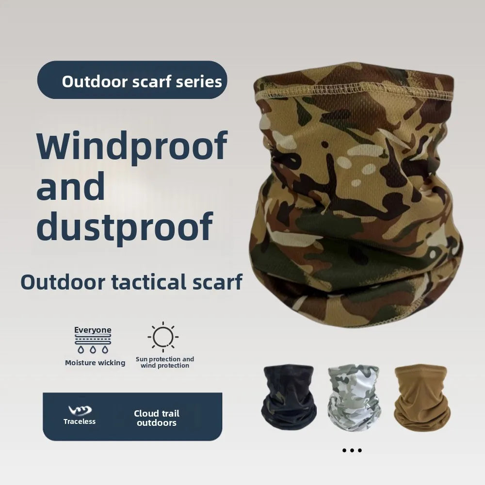 Camouflage Magic Headscarf, Neck Protector, Outdoor Cycling Scarf, Summer Breathable Sunscreen Mask, Military Fan Face Mask