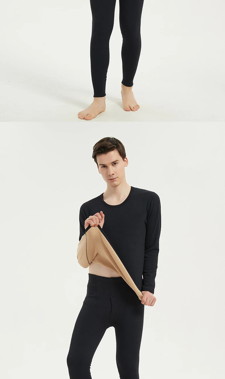 Winter Thermal Underwear Set Men Women Thickened Keep Warm for Cold Weather Long Sleeve Thermos Underwear Bottoming Top Pants