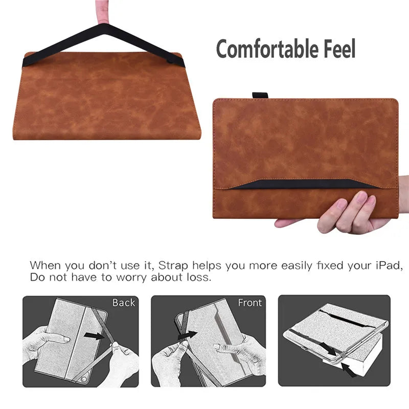 For iPad 10th 9th Generation Case Luxury Wallet Stand Tablet For Funda iPad 10.2 9.7 iPad 10 9 8 7 6 5 Air 1 2 Case Cover Coque
