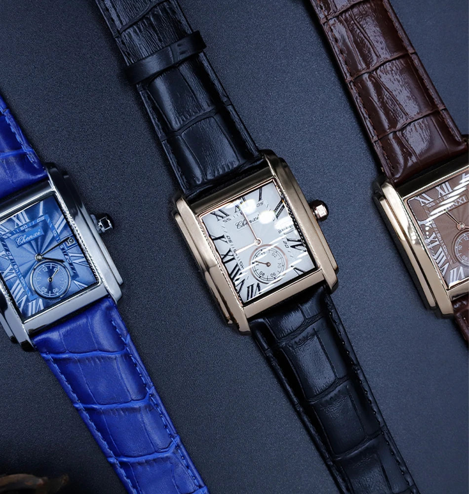 Fashion Business Watches For Men Calendar Display Quartz Watches Waterproof Leather Band Men's Wristwatch
