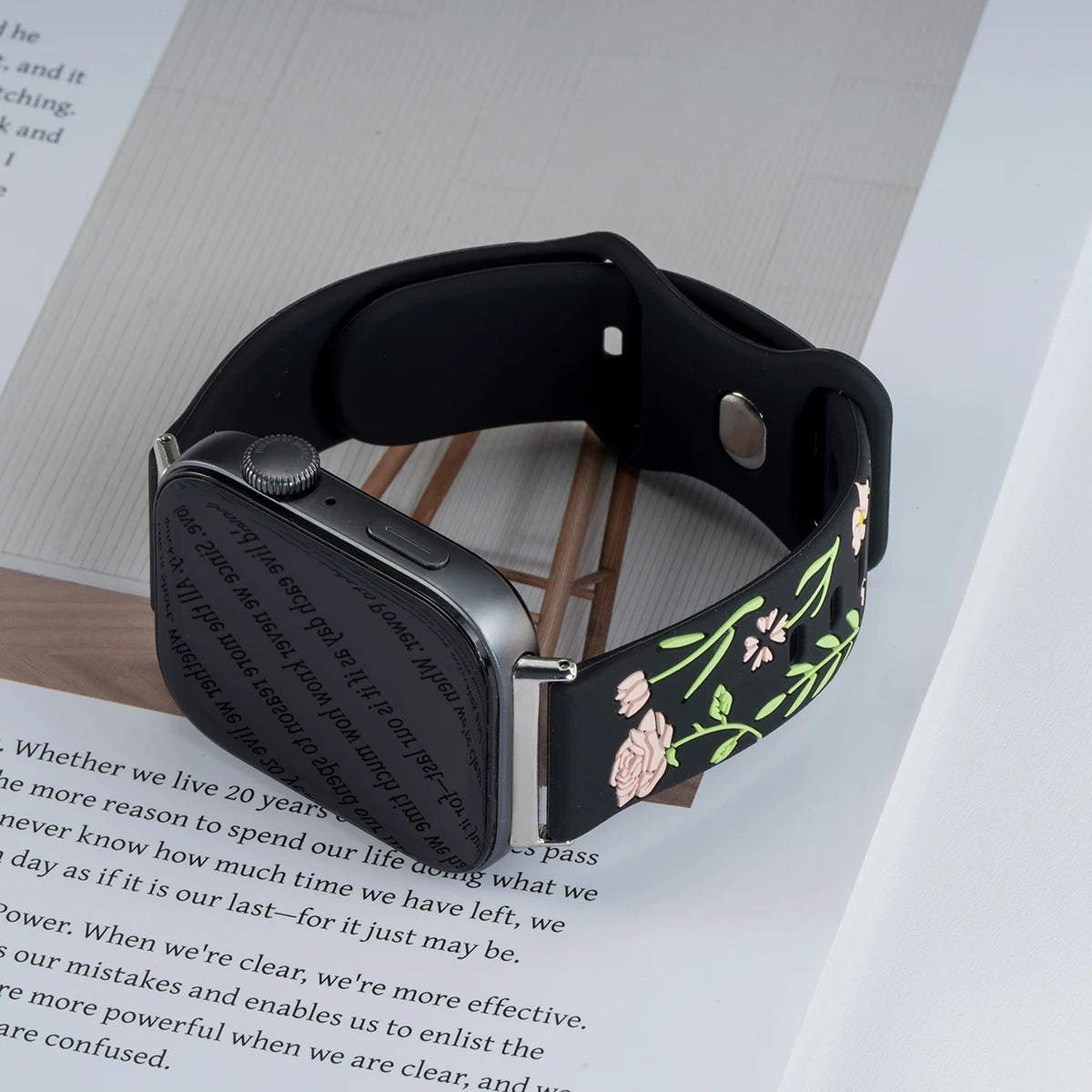Engraved Rose Watchbands For huawei watch fit 4 pro/4/3 strap smart wristband Girl Woman Silicone bracelet For Huawei fit2 fit1