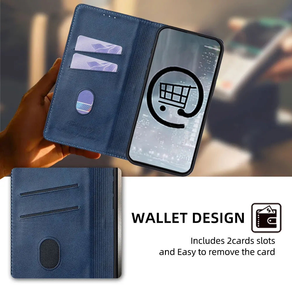 Luxury Magnetic Leather Flip Mobile Phone Case for Motorola Edge 50S 50 Pro 50 Fusion Edge 5G 2024 Protect Cover Coque