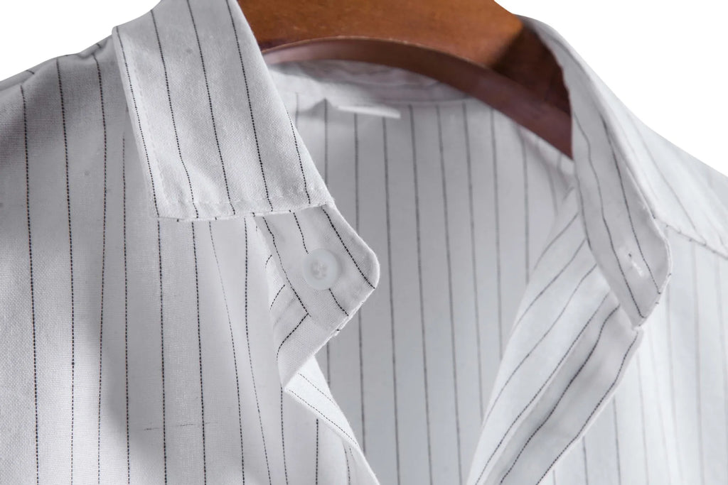 2026 Men's Striped Shirts Fashion Holiday Style Short Sleeve Casual Shirts Comfortable Loose Street Tops Men Summer Basic Shirts