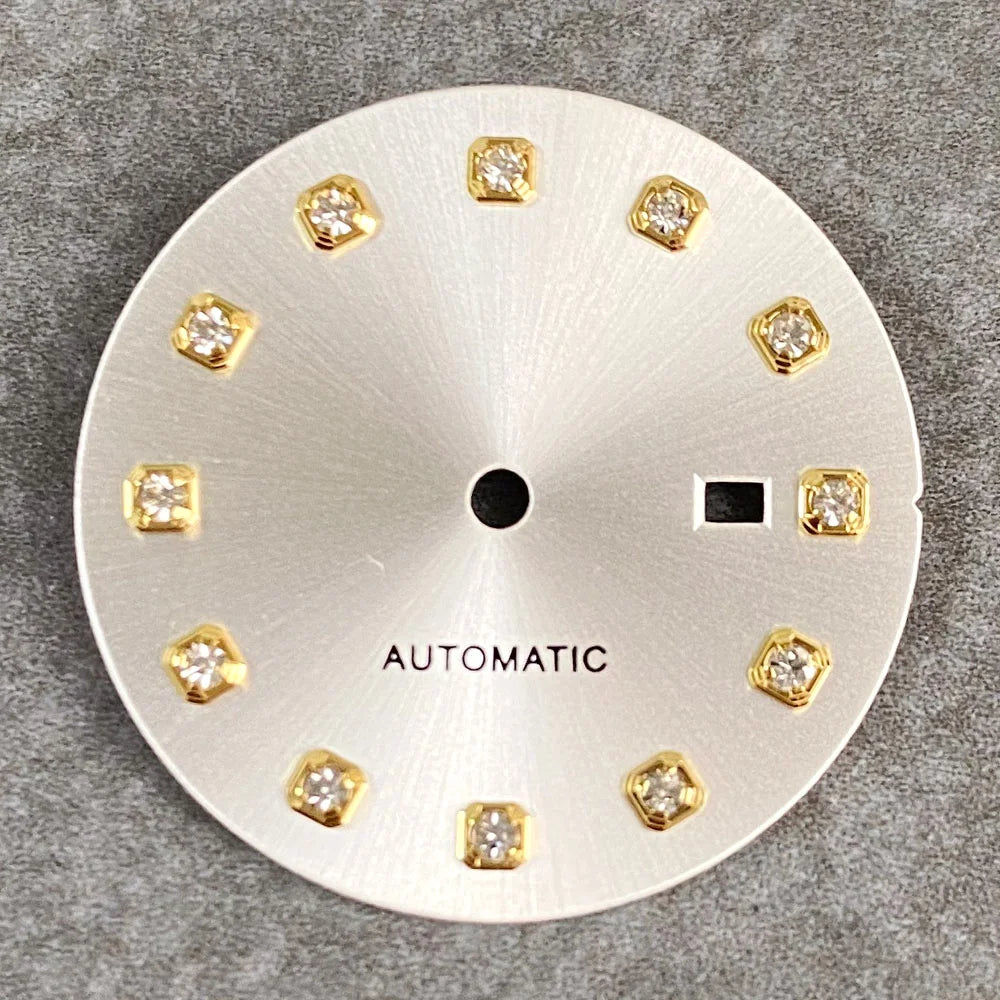 24.5mm Mother of Pearl Shell Dial Roman Diamond Sunburst Watch Dial Hand Fit NH05A NH05 Watch Movement Ladies Watchmaker Tools