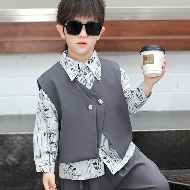 Boys 2026 Top + Pants Two-piece Set of Spring and Autumn New Products Children Children's Top and Bottom Clothes Set KidsOutfits
