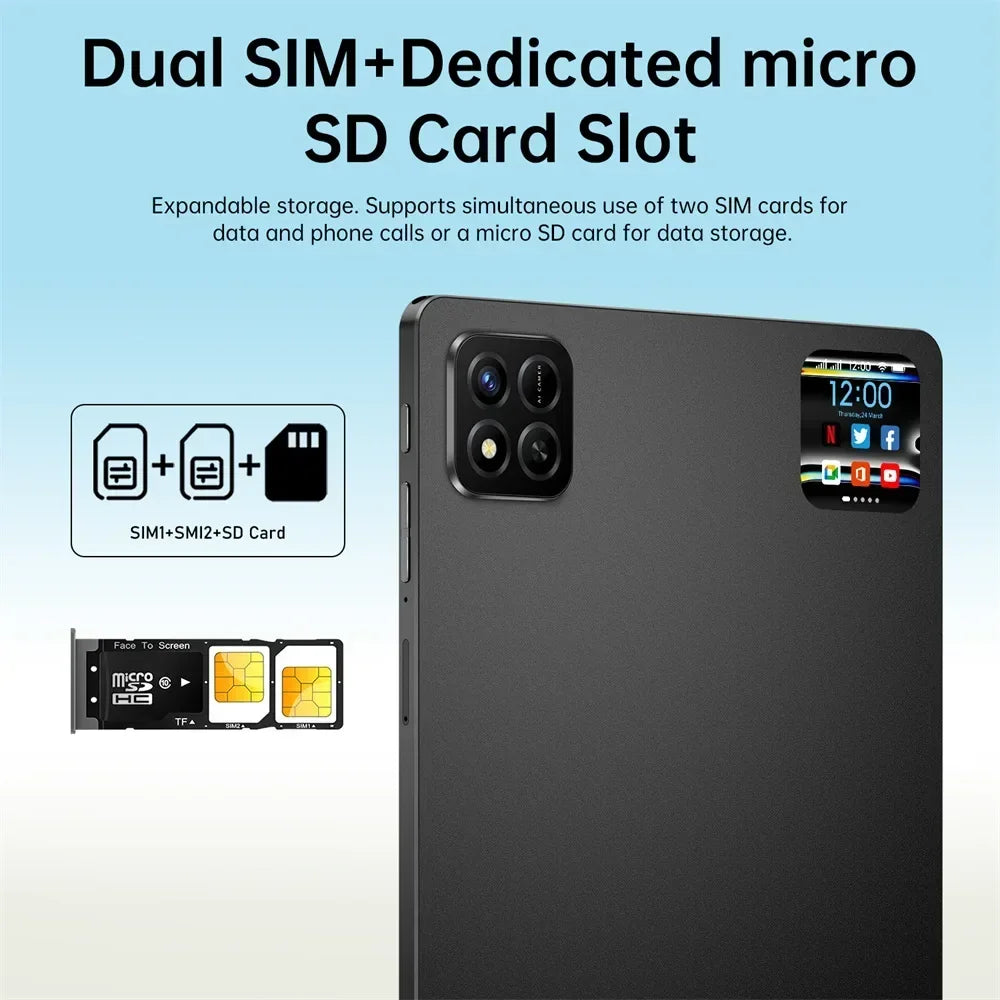 Upgraded Pad 7 Pro Global Version Tablet Android 15 Game Tab 22GB+2TB 10000mAh WiFi GPS 5G Dual SIM 10.1 Inch Kids Tablet PC