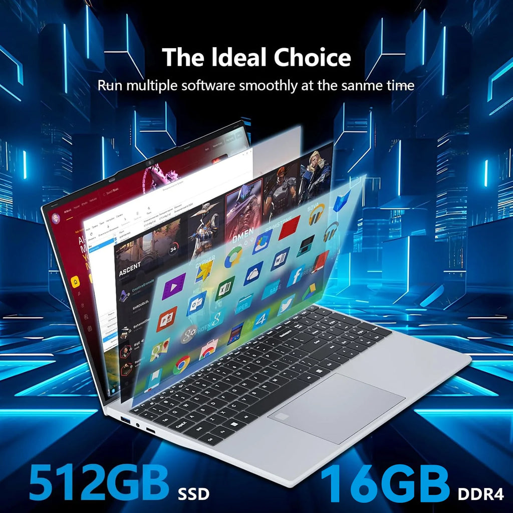 New Arrival 15.6 Inch Intel Core i9-9900 Backlight Keyboard Laptops Fingerprint Unlock 16GB 1TB SSD Gamer Computer Notebook PC