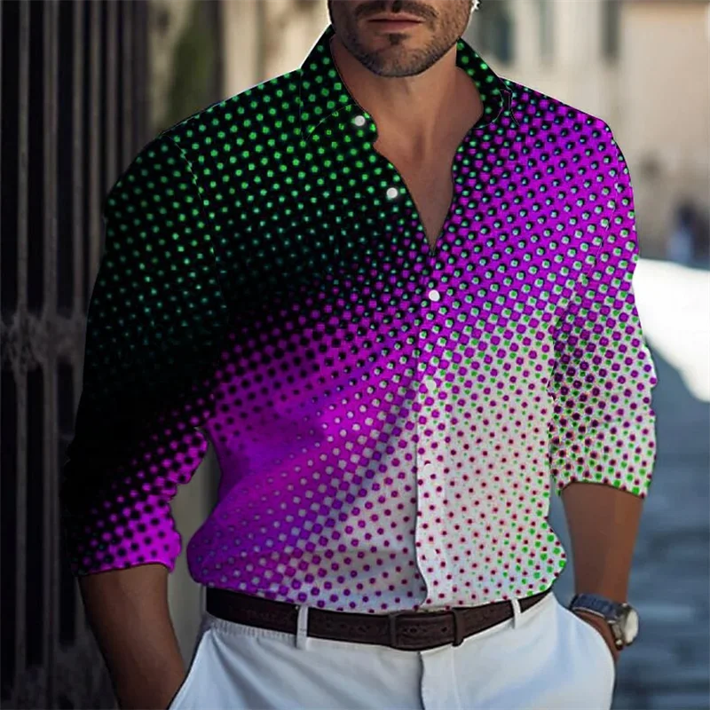 Fashionable 2024 Men's Business Lapel Office Casual Fashion Outdoor Street Men's Tops Shirts Soft And Comfortable Men's Retro