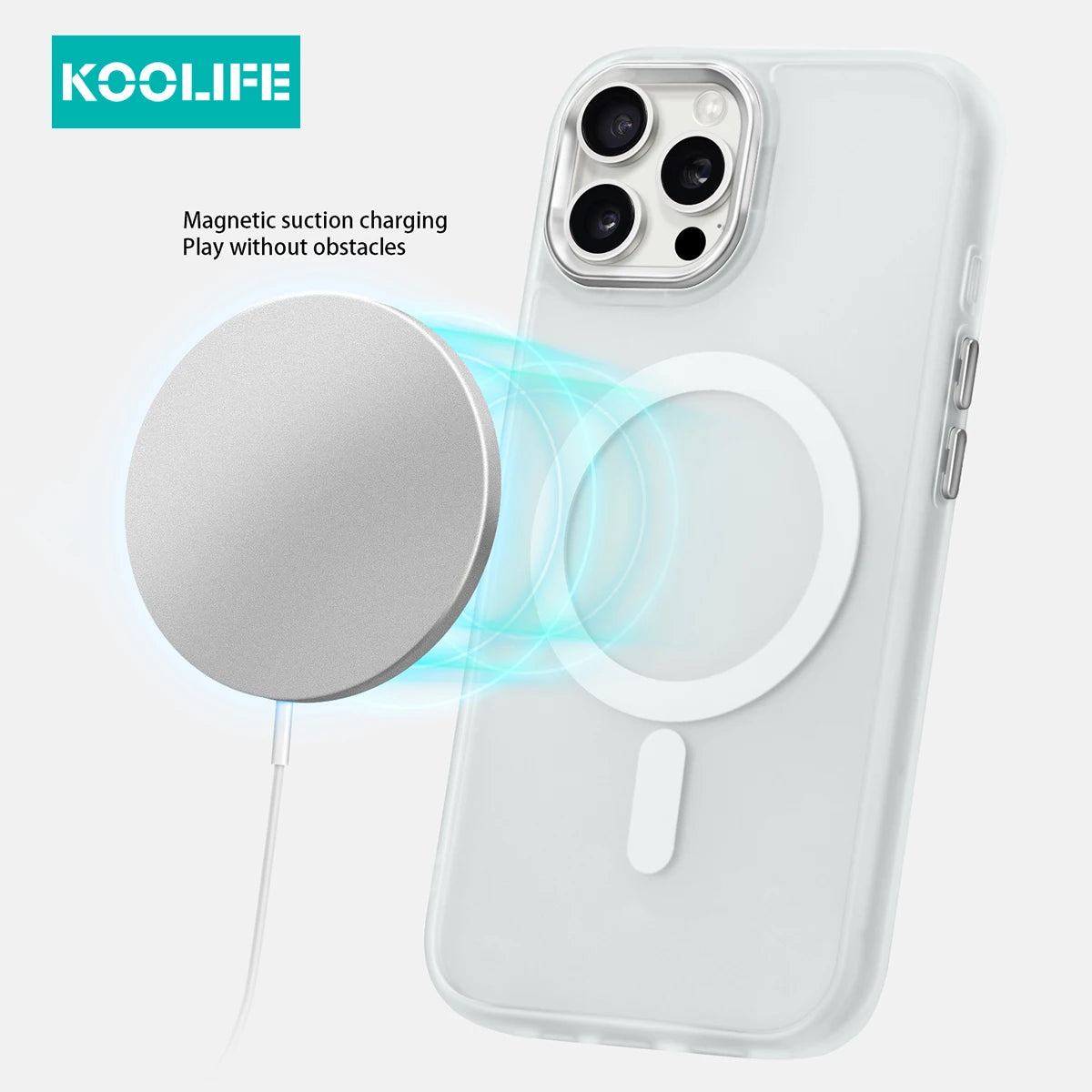 Koolife Skin-Feel Electroplated Frosted Magnetic Case Skin-Feel Matte Ultra-Thin Hard Case for iPhone 11 12 13 14 15 16 Pro Max