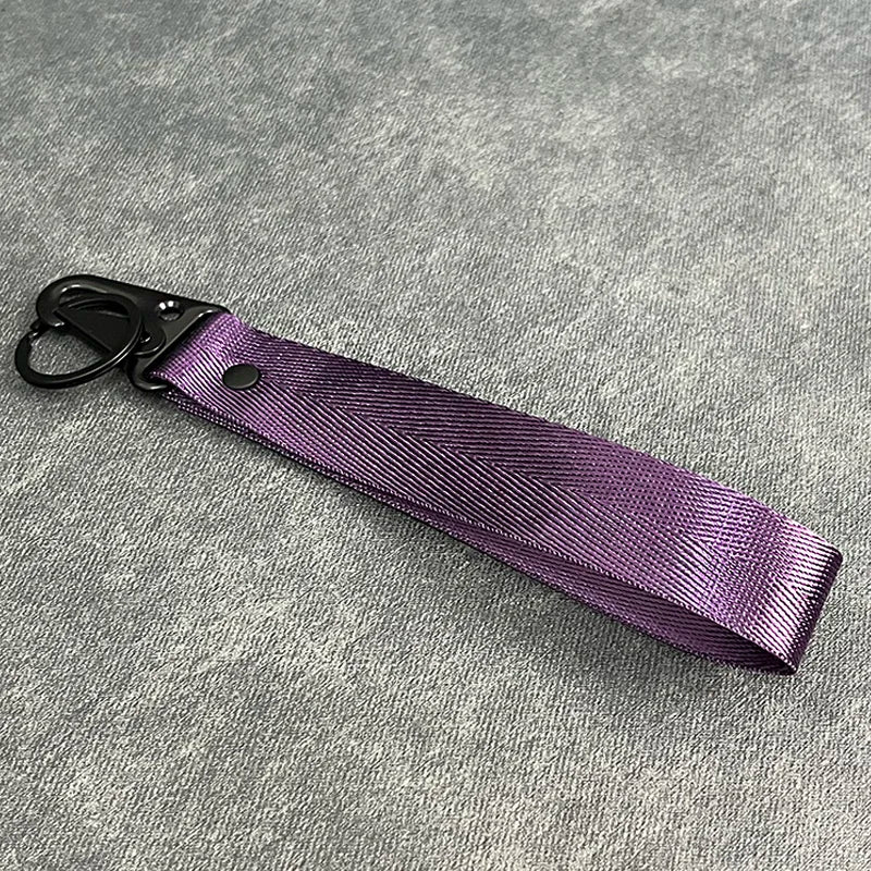 Fashion Solid Color Ribbon Keychain Lanyard Business Gift Key Chain Men Women Car Key Strap Waist Wallet KeyChains Keyrings