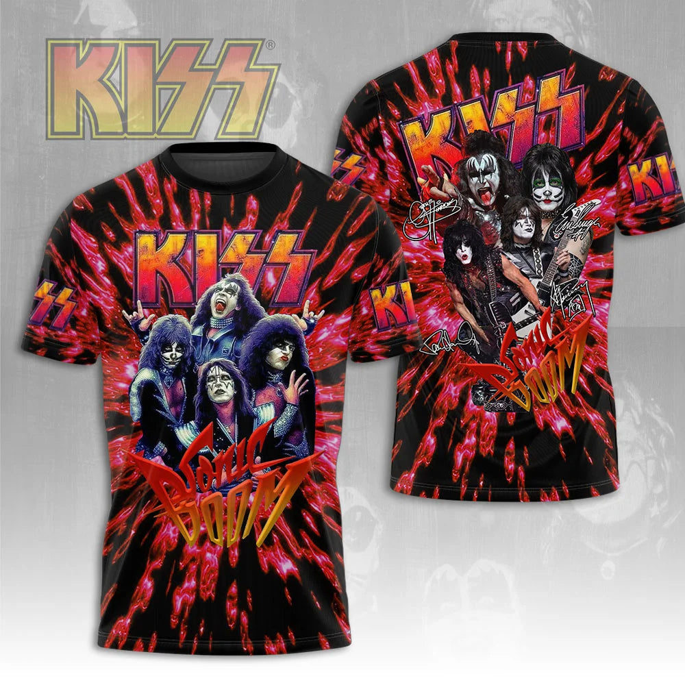Rock Band Kiss T-shirts 3D Printing T Shirt Summer Men Women Funny Hip hop Short sleeve O-neck Tee Shirt Street Cosplay Clothing