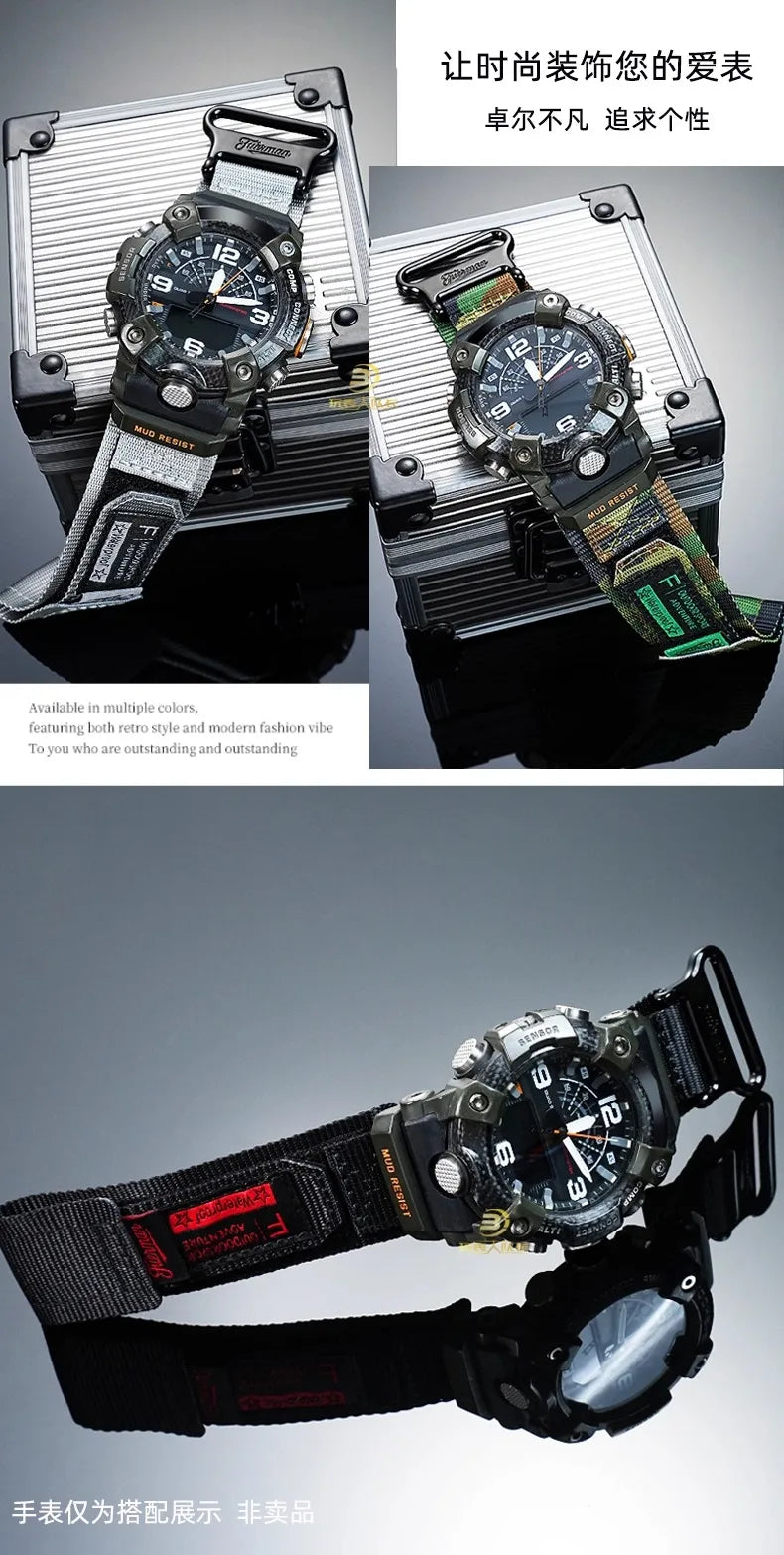 GG-B100 Modified Watch Strap For Casio G-shock GG-B100 series Sports Nylon Canvas WatchBand Men's watch accessories