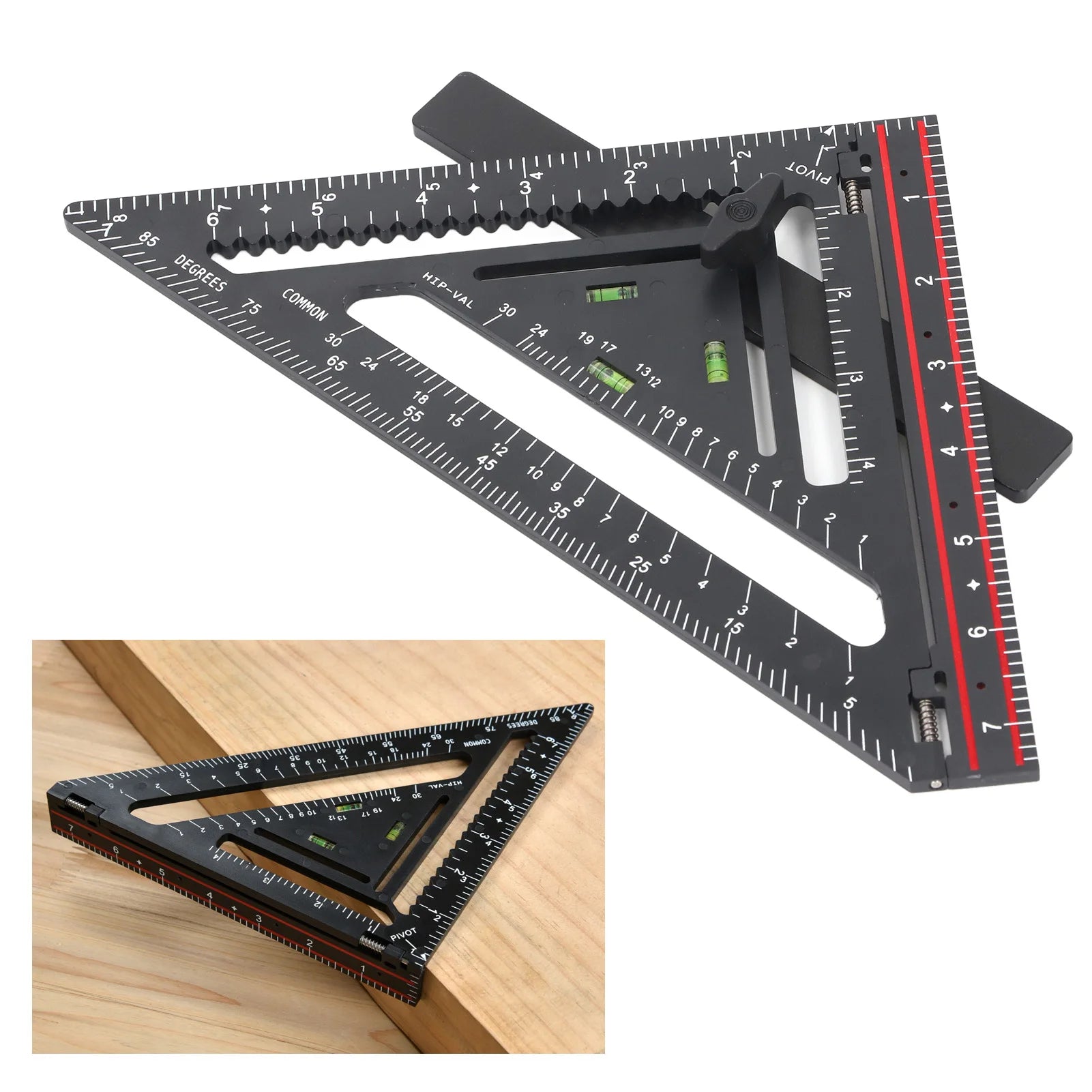 Triangle Ruler 90 Degree Clear Scales Carpenter  for Furniture Architectural Designs for Architects Designers Students