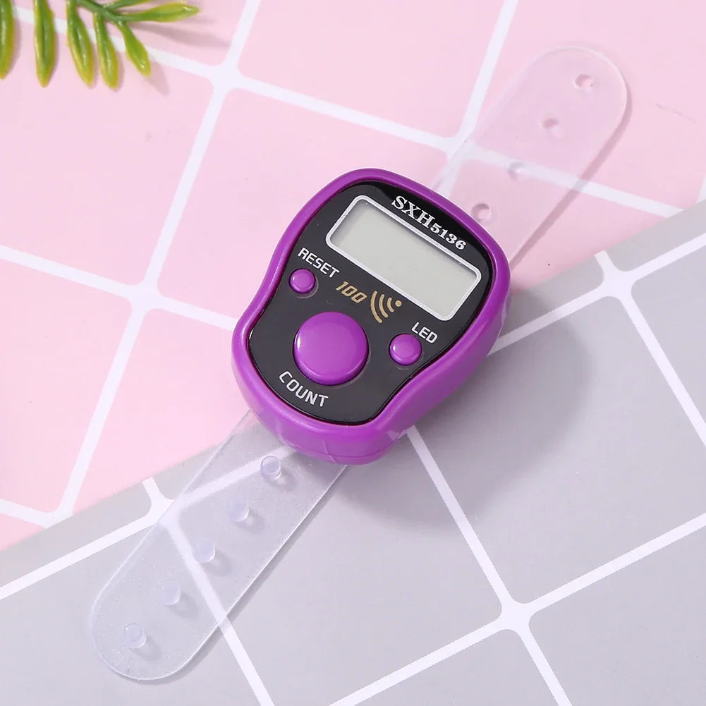 Electric Digital Display Counter Buddha Chanting Counter Electronic Digital Display Hand Tally with LED Light for Sewing