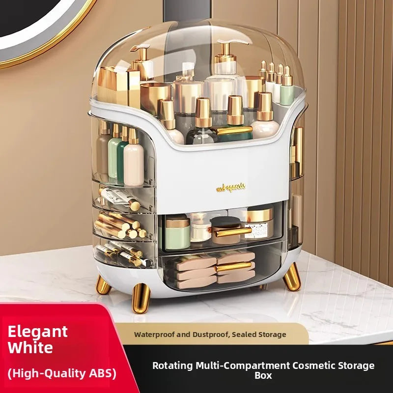 Dustproof Cosmetic Storage Box Integrated Desktop Makeup Case Lipstick Box Skincare Product Rack Elegant Design