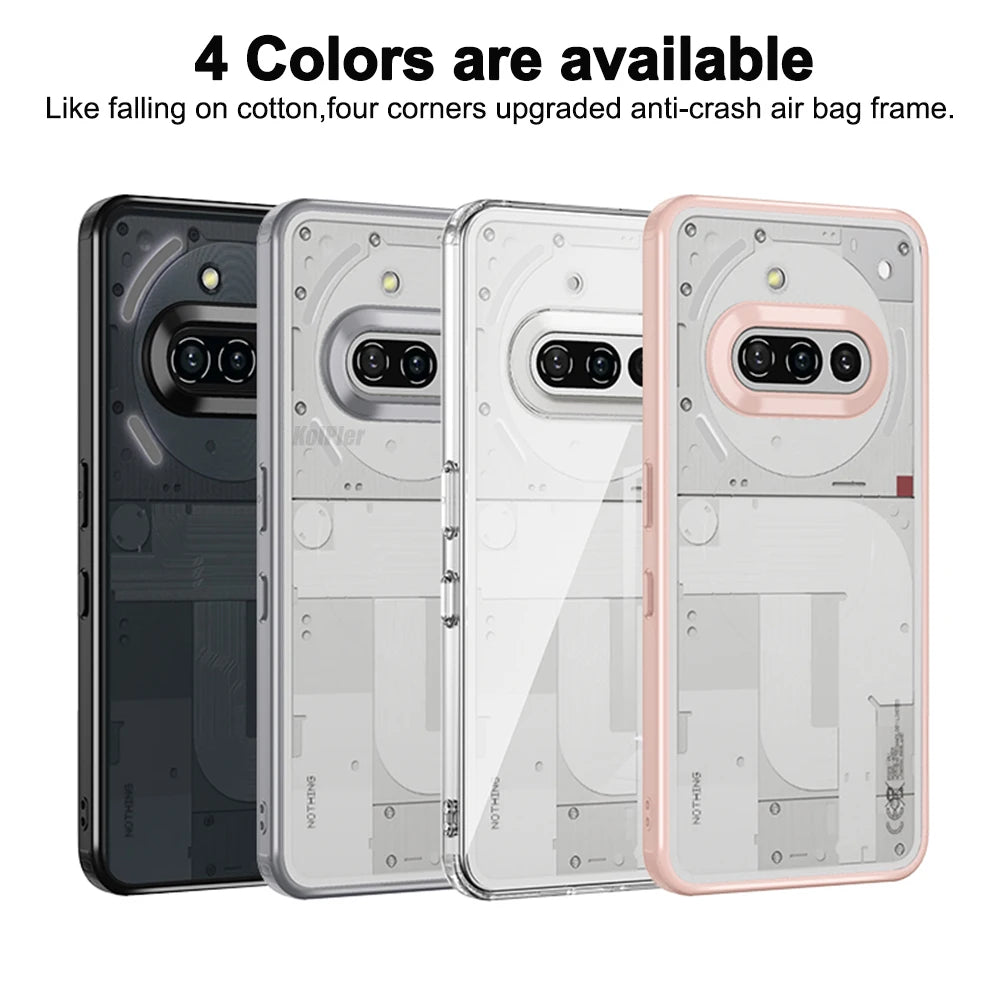 Clear Hard Case for Nothing Phone 3A Back Cover Soft Silicone Frame Anti-Knock Matte Transparent Casing Coque