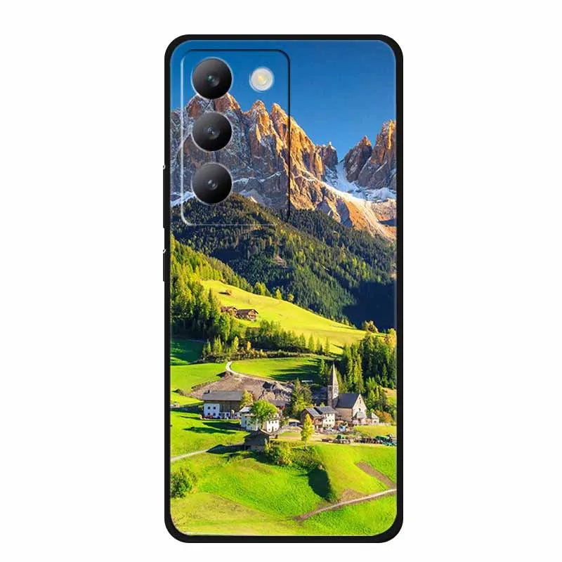 For vivo V40 SE Case Luxury TPU Soft Silicone Phone Back Cover for vivo V40 SE 5G Protective Shockproof Flowers Girl Cute Coque