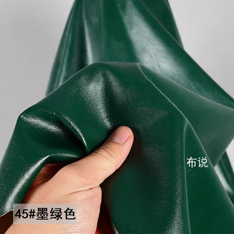 PU Soft Leather Fabric Artificial Leather Waterproof Micro Elastic Clothing Bag Designer Cloth Apparel Diy Sewing