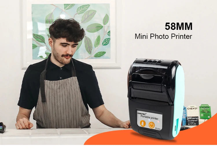 Mini Portable Thermal Printer Bluetooth For Phone Portable Printer Machine For Small Business 58mm Wireless Receipt Impresora
