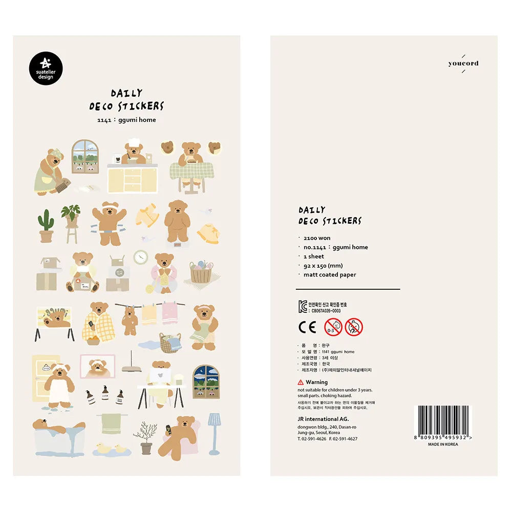 Korean Import Suatelier Brand Fresh Flower Food Cartoon Stickers Scrapbooking Diy Journal Stationery Sticker Deco Aesthetic Gift