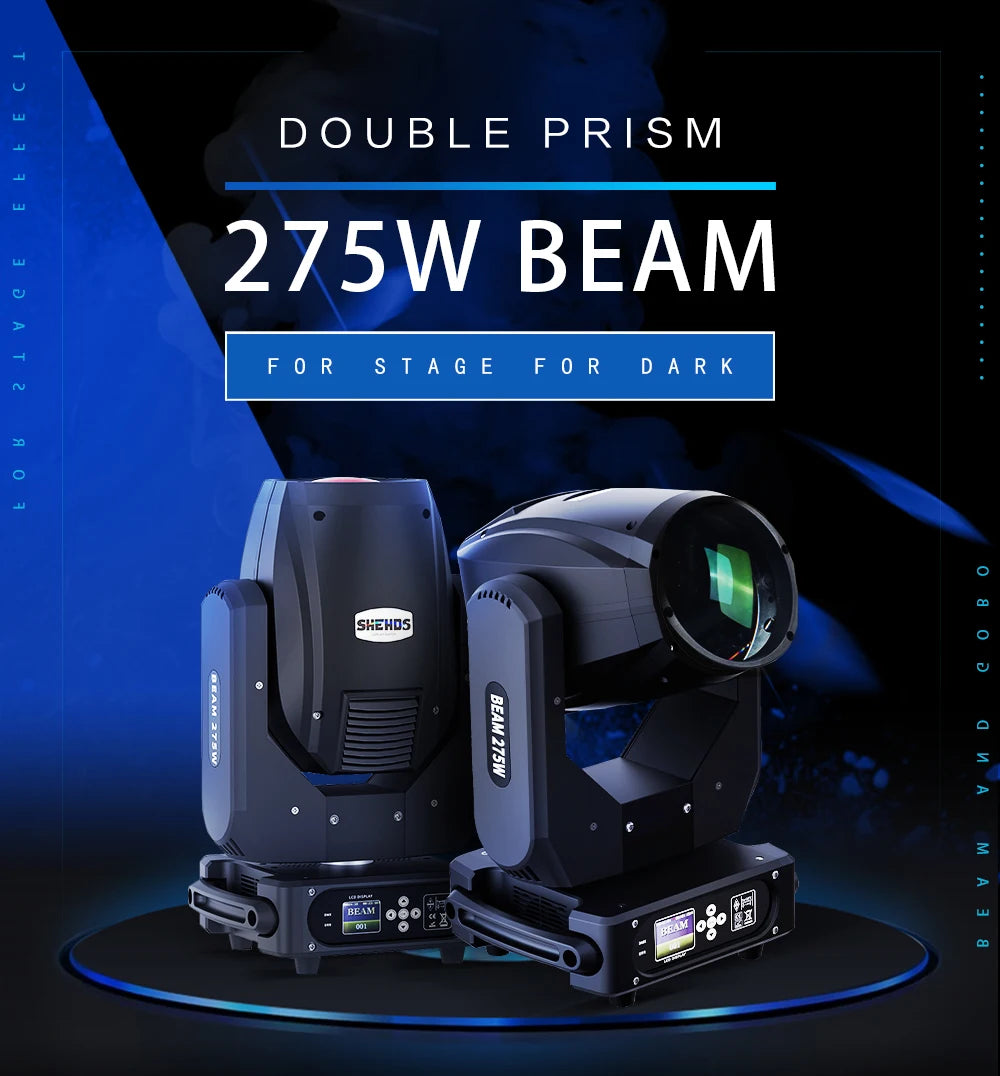SHEHDS Bulb Beam 275W Moving Head Light Double Prism DMX512 For Night Club Wedding Theater