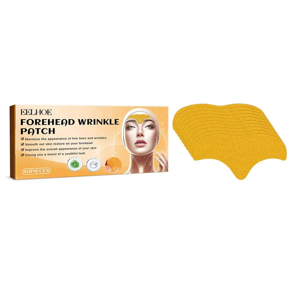 10pcs/box Forehead Wrinkle Patch Lightening Forehead Wrinkle Gel Patch Hydrolyzed Collagen Firming Mask Facial Skincare Stickers