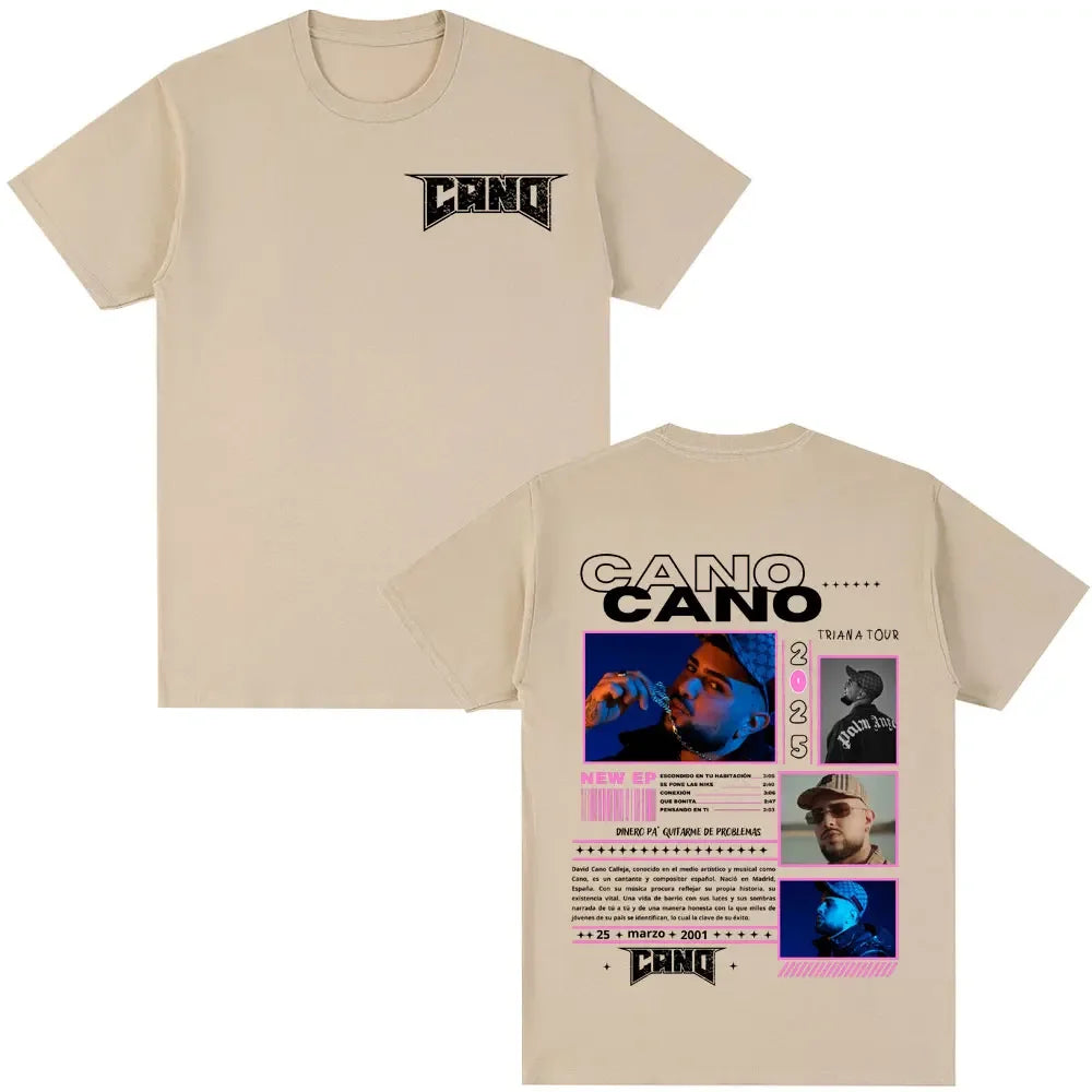Rapper Cano Triana Tour Merch T-shirts Men Women Fashion Hip Hop T Shirt Comfort Casual Short Sleeve T-shirt