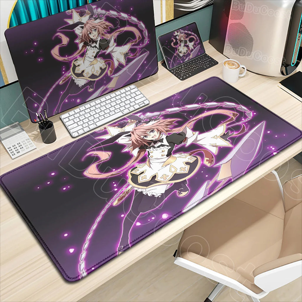 Astolfo Mousepad HD Print Anime Girl Computer Gamer Locking Edge Non-slip Rubber Mouse Pad Keyboard PC Desk Pad Table Decoration
