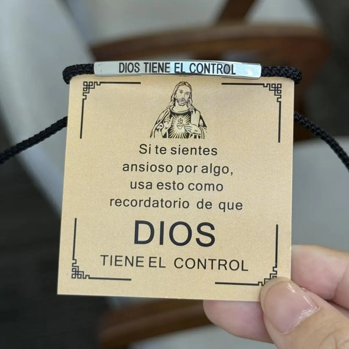 Inspire Stainless Steel Bracelets “God Is in Control”, Dios Tiene El Control Pulsera, Christian Faith Bracelet with Gift Box