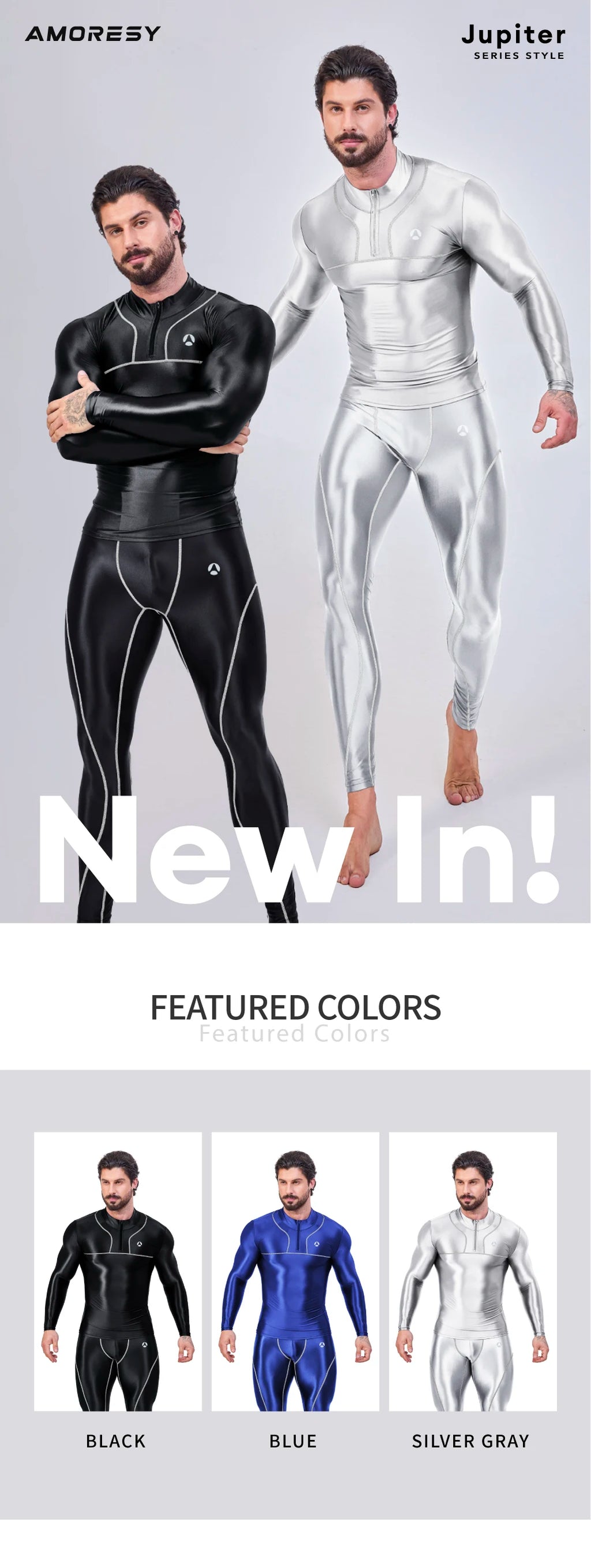 AMORESY Jupiter Nude Men's Leggings, Basketball, Football, Breathable, High Brightness, Tight Elastic Fitness Pants sweatpants