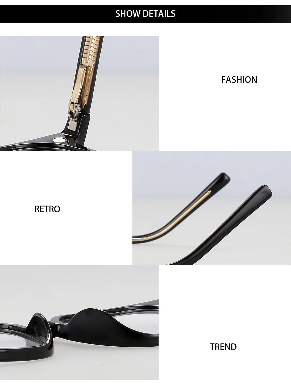 56532 Fashion Anti Blue Light Square Glasses Frames Polarized Sunglasses Magnetic Clip Women Computer Eyeglasses