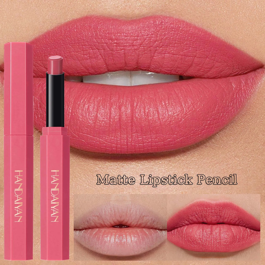 Women's Velvet Matte Lipstick Long-Lasting Non-Stick Cup Waterproof Nude Deep Red Lipstick Makeup 6 Colors Sexy Red Lip Gloss