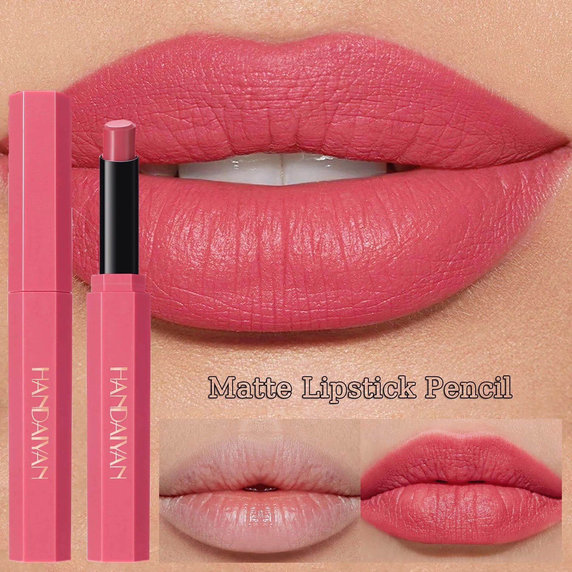 Women's Velvet Matte Lipstick Long-Lasting Non-Stick Cup Waterproof Nude Deep Red Lipstick Makeup 6 Colors Sexy Red Lip Gloss
